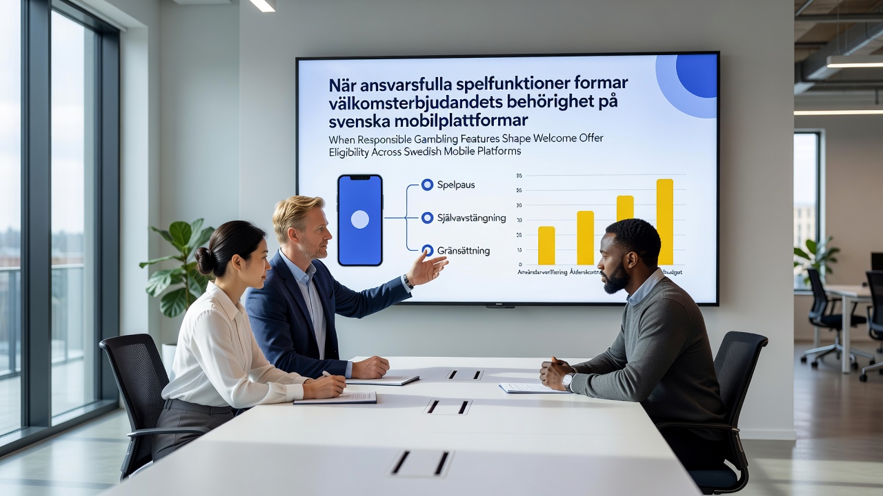 Mobile screen displaying responsible gambling dashboard with eligibility status for welcome offers on a Swedish platform